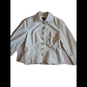 Chaps By Ralph Lauren Blazer Size L Jacket Black White Stripe